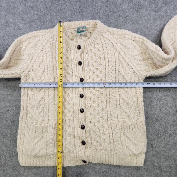 VTG Gaeltarra Sweater Womens Small Aran Fisherman Wool Handknit Ireland Cardigan - Picture 9 of 14